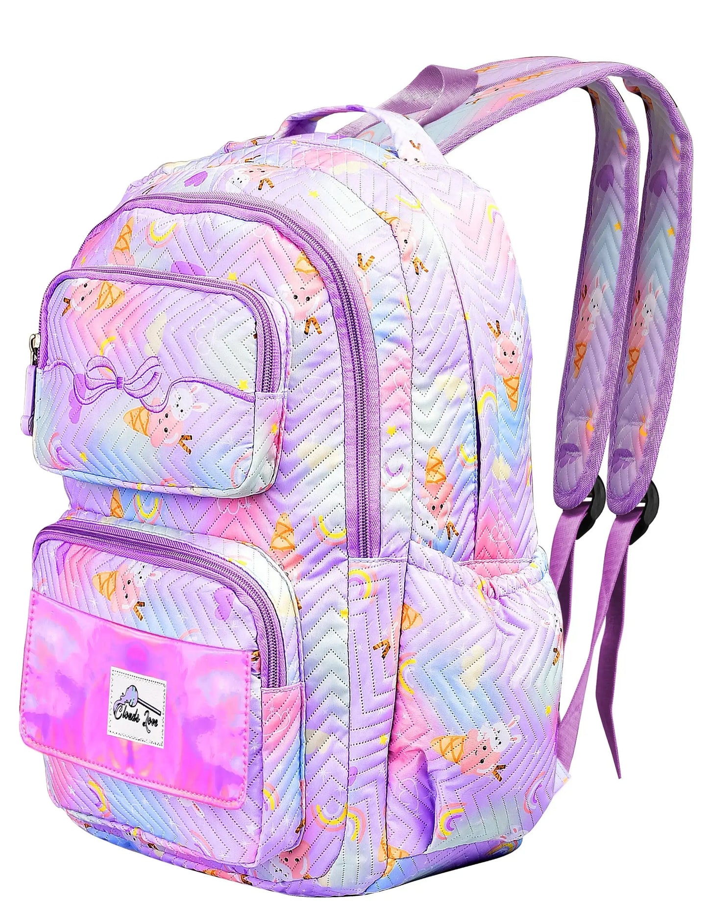 Clouds Love School Bag for Girls Kids Stylish Waterproof Girls School Bag Fashionable Large Capacity School Backpack for Girls Gift School Bag for Kids Girls (6-12 Years Old)Purple optima-bags