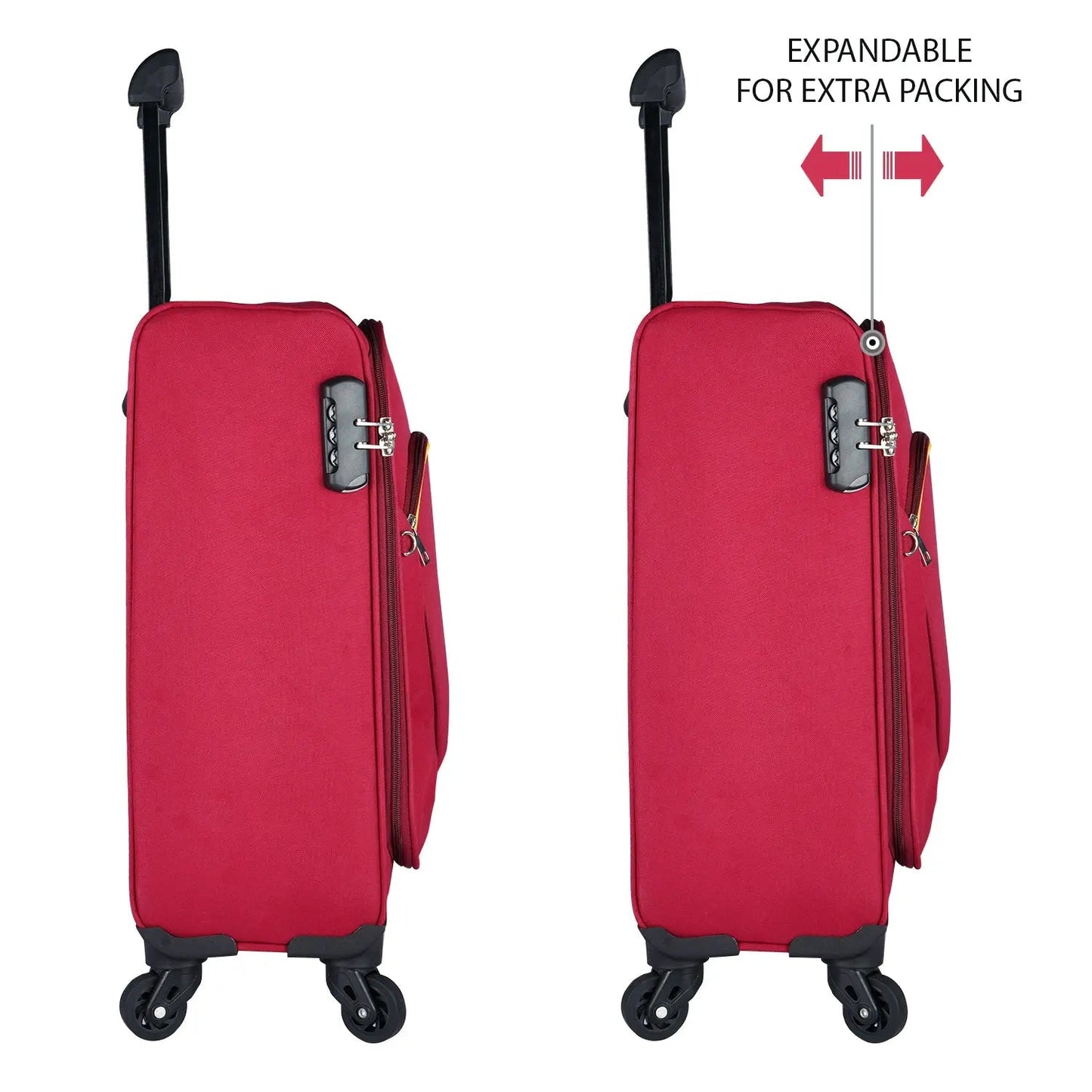 OPTIMA Pasha Softside Expandable Roller Luggage, Black, Carry-On 21-Inch… optima-bags