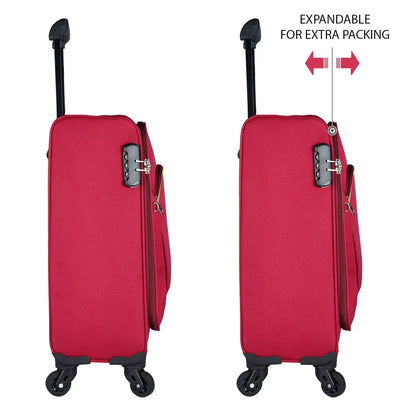 OPTIMA Pasha Softside Expandable Roller Luggage, Black, Carry-On 21-Inch… optima-bags