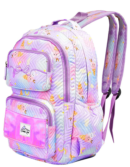Clouds Love School Bag for Girls Kids Stylish Waterproof Girls School Bag Fashionable Large Capacity School Backpack for Girls Gift School Bag for Kids Girls (6-12 Years Old)Purple optima-bags