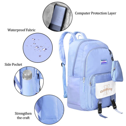 clouds love School Backpacks for Teen Girls - Laptop Backpacks 15.6 Inch College Cute Bookbag Anti Theft Women Casual Daypack(Purple) optima-bags