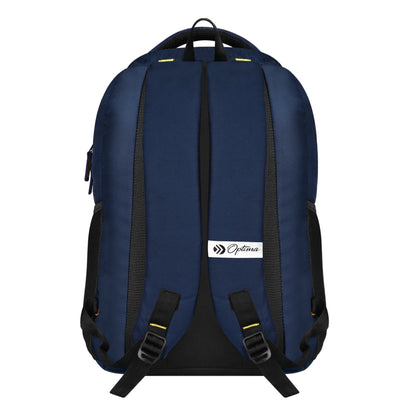 Optima Casual Backpack 28L, 2 Main Compartments, Bottle Pocket, Front Pocket, Padded Shoulder Strap-Blue Optima
