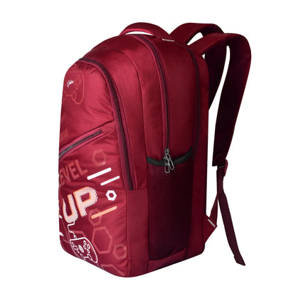 Optima College Backpack with Front Organizer and Spacious Interiors for Men & Women -Red Optima